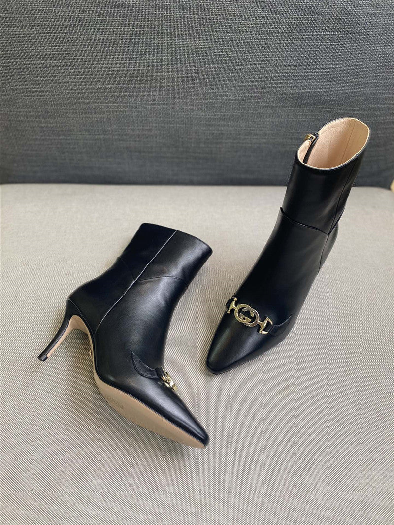 High Quality Luxury Gucci Pointed Toe High-Heeled Ankle Boots product detail
