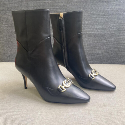 High Quality Luxury Gucci Pointed Toe High-Heeled Ankle Boots product detail