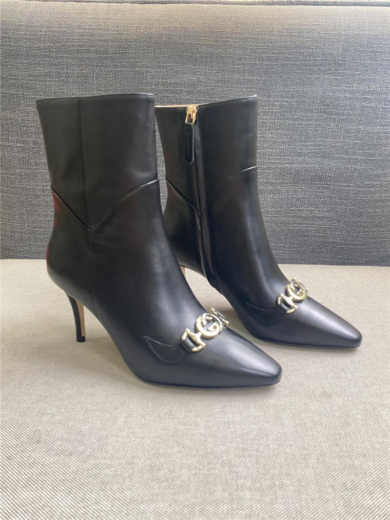 High Quality Luxury Gucci Pointed Toe High-Heeled Ankle Boots product detail