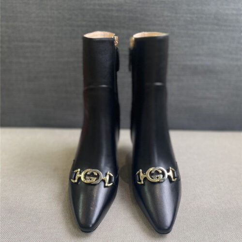 High Quality Luxury Gucci Pointed Toe High-Heeled Ankle Boots product detail