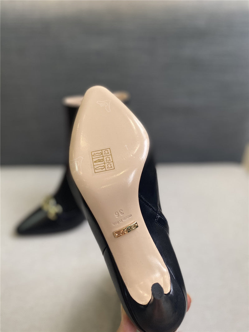 High Quality Luxury Gucci Pointed Toe High-Heeled Ankle Boots product detail