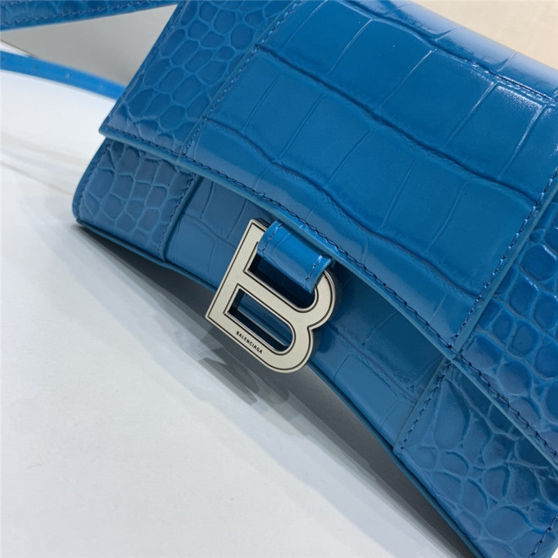 High Quality Luxury Balenciaga Crocodile Hourglass Bag Small product detail