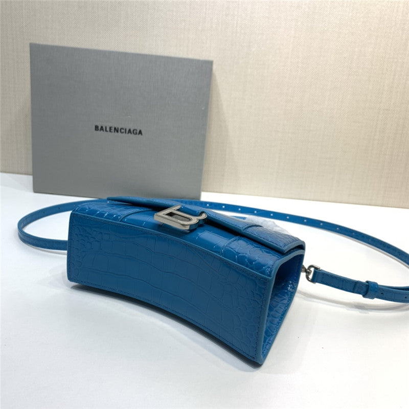 High Quality Luxury Balenciaga Crocodile Hourglass Bag Small product detail
