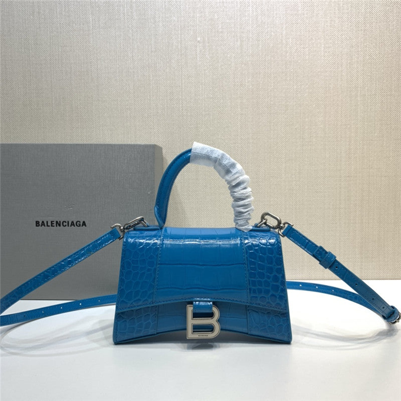 High Quality Luxury Balenciaga Crocodile Hourglass Bag Small