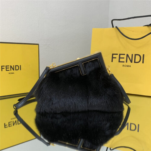 High Quality Luxury Fendi First Mink Fur Bag Small