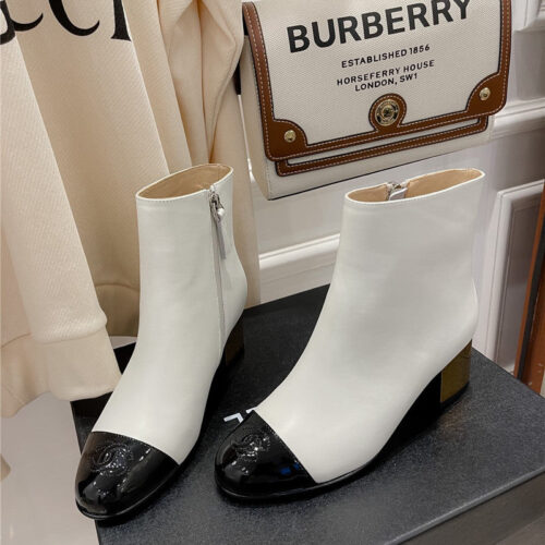 High Quality Luxury Chanel Metal Heel Top Ankle Boots – Style 77382 product detail