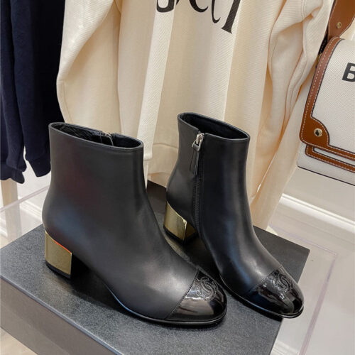 High Quality Luxury Chanel Metal Heel Top Ankle Boots product detail