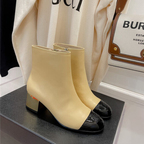 High Quality Luxury Chanel Metal Heel Top Ankle Boots – Style 68902 alternate view