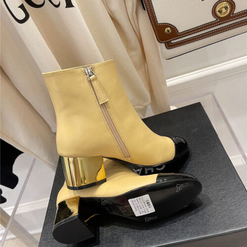 High Quality Luxury Chanel Metal Heel Top Ankle Boots – Style 68902 product detail