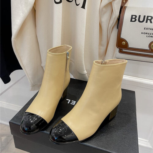 High Quality Luxury Chanel Metal Heel Top Ankle Boots – Style 68902 product detail