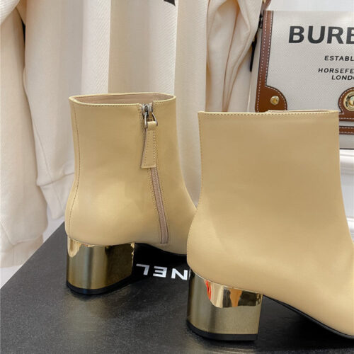 High Quality Luxury Chanel Metal Heel Top Ankle Boots – Style 68902 product detail
