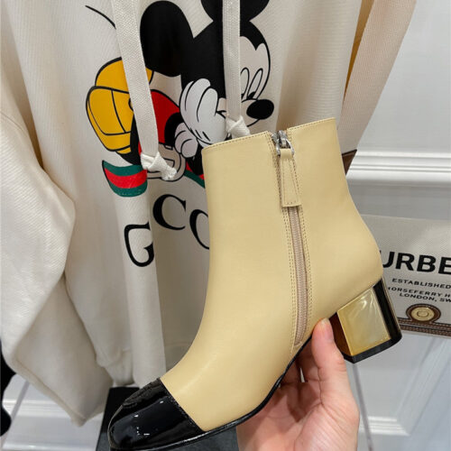 High Quality Luxury Chanel Metal Heel Top Ankle Boots – Style 68902 product detail