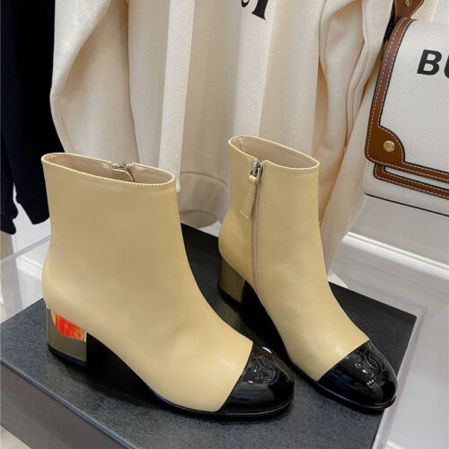 High Quality Luxury Chanel Metal Heel Top Ankle Boots – Style 68902 product detail