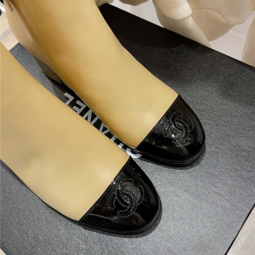 High Quality Luxury Chanel Metal Heel Top Ankle Boots – Style 68902 product detail