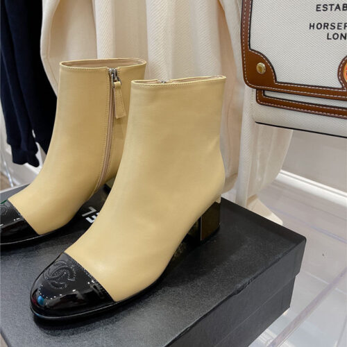 High Quality Luxury Chanel Metal Heel Top Ankle Boots – Style 68902 product detail