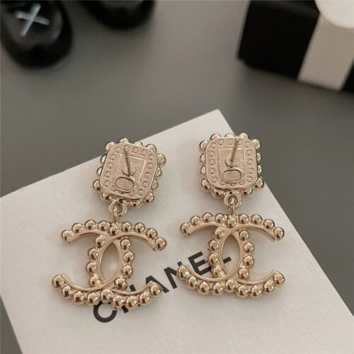 High Quality Luxury Chanel Square Diamond Cc Stud Earrings product detail