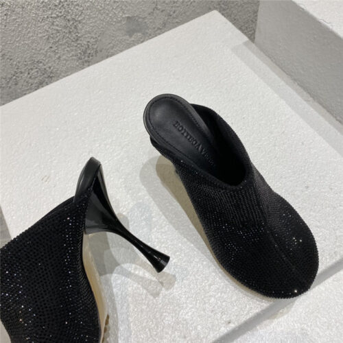 High Quality Luxury Bottega Veneta Full Rhinestone High Heel Ankle Boots – Style 08422 product detail