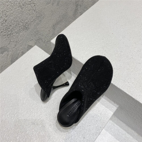 High Quality Luxury Bottega Veneta Full Rhinestone High Heel Ankle Boots – Style 08422 product detail