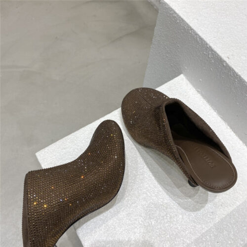 High Quality Luxury Bottega Veneta Full Rhinestone High Heel Ankle Boots – Style 44582 product detail