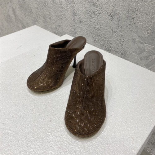 High Quality Luxury Bottega Veneta Full Rhinestone High Heel Ankle Boots – Style 44582