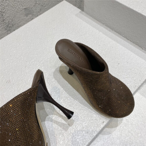 High Quality Luxury Bottega Veneta Full Rhinestone High Heel Ankle Boots – Style 44582 product detail