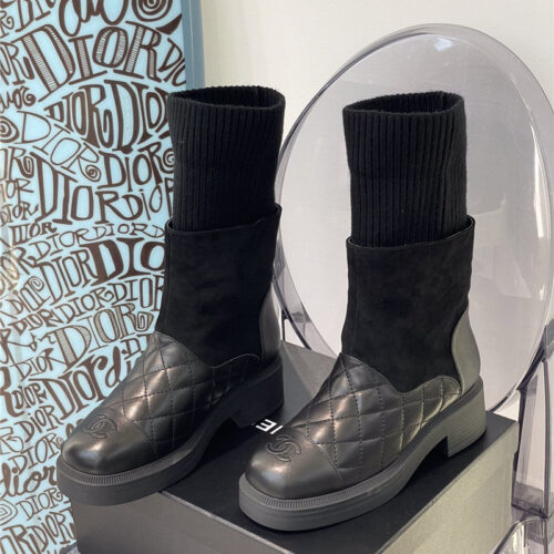 High Quality Luxury Chanel Sock Boots – Style 18534 alternate view