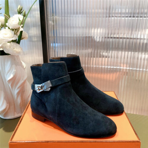High Quality Luxury Hermes Kelly Buckle Ankle Boots – Style 42147