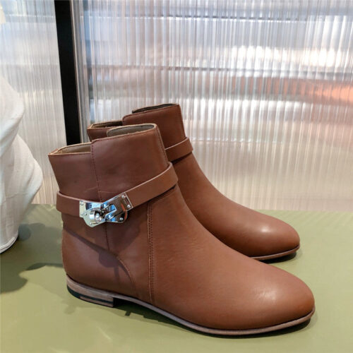 High Quality Luxury Hermes Kelly Buckle Ankle Boots – Style 09379 alternate view