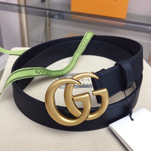 High Quality Luxury Gucci Leather Belt With Double G Buckle