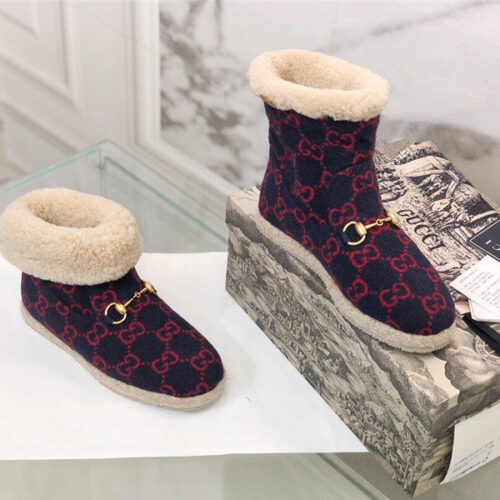 High Quality Luxury Gucci Fur Short Boots
