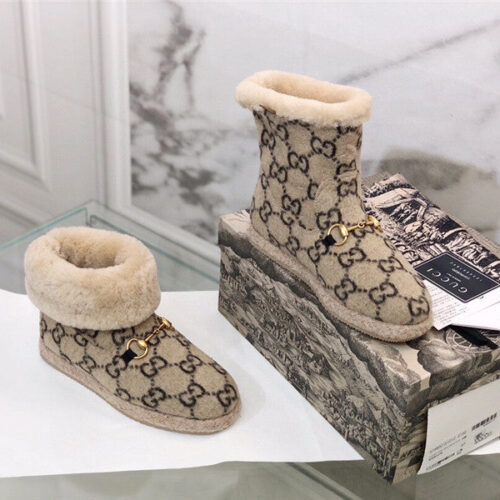 High Quality Luxury Gucci Fur Short Boots – Style 48595