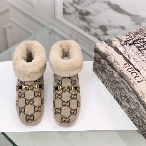 High Quality Luxury Gucci Fur Short Boots – Style 48595 alternate view