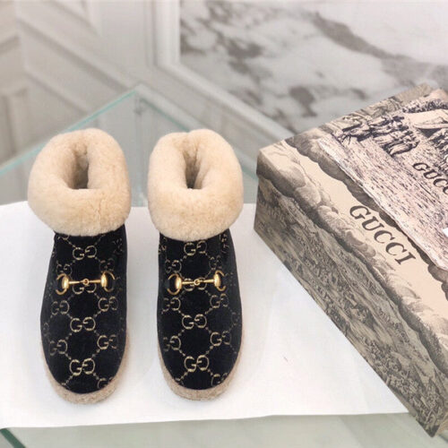 High Quality Luxury Gucci Fur Short Boots – Style 15827 alternate view