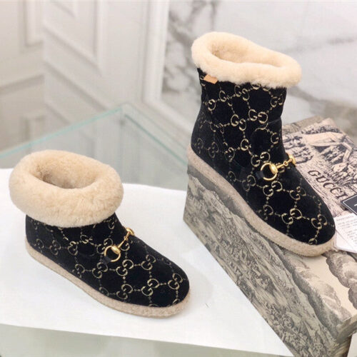 High Quality Luxury Gucci Fur Short Boots – Style 15827