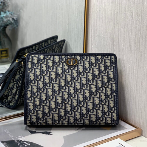 High Quality Luxury Dior Oblique Canvas Clutch