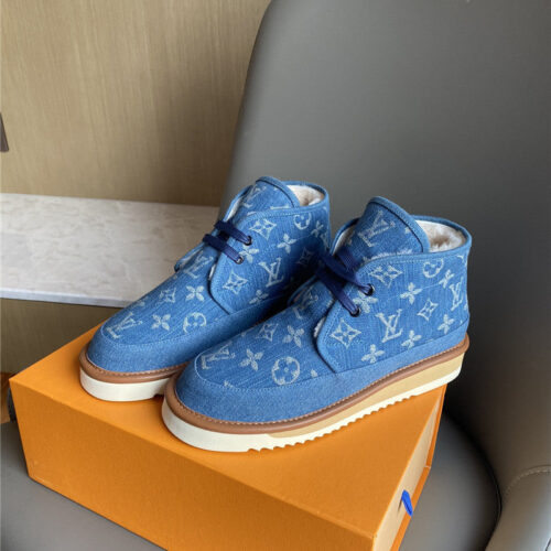 High Quality Luxury Louis Vuitton Denim Snow Boots