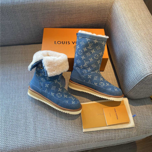 High Quality Luxury Louis Vuitton Denim Snow Long Boots product detail