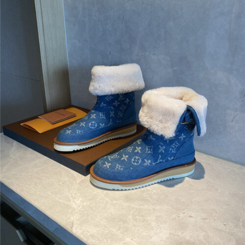 High Quality Luxury Louis Vuitton Denim Snow Long Boots product detail