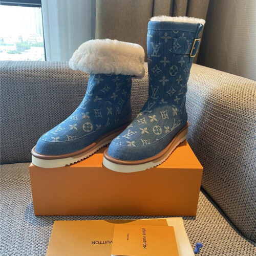 High Quality Luxury Louis Vuitton Denim Snow Long Boots product detail