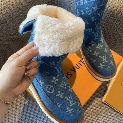 High Quality Luxury Louis Vuitton Denim Snow Long Boots product detail