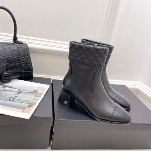 High Quality Luxury Chanel Rhombus Ankle Boots