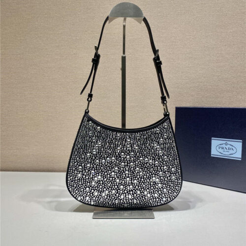 High Quality Luxury Prada Cleo Crystal Shoulder Bag alternate view