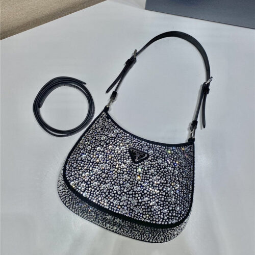High Quality Luxury Prada Cleo Crystal Shoulder Bag product detail