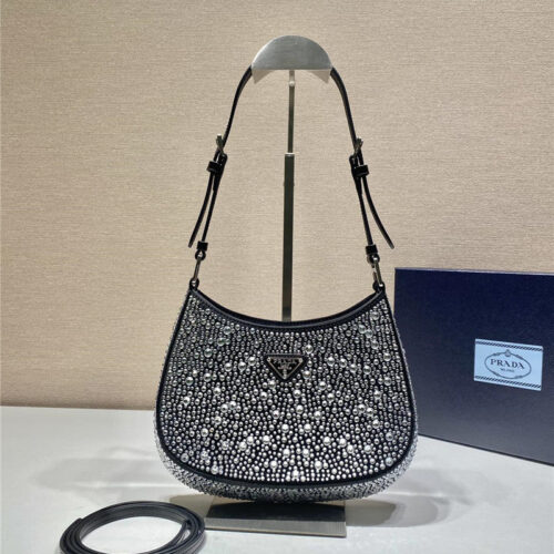 High Quality Luxury Prada Cleo Crystal Shoulder Bag