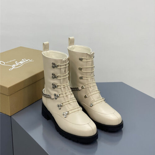 High Quality Luxury Christian Louboutin Chain Ankle Boots Red Sole Boots