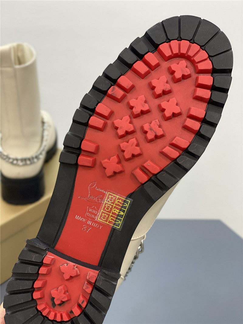 High Quality Luxury Christian Louboutin Chain Ankle Boots Red Sole Boots product detail