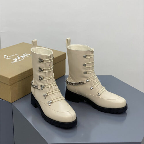 High Quality Luxury Christian Louboutin Chain Ankle Boots Red Sole Boots product detail