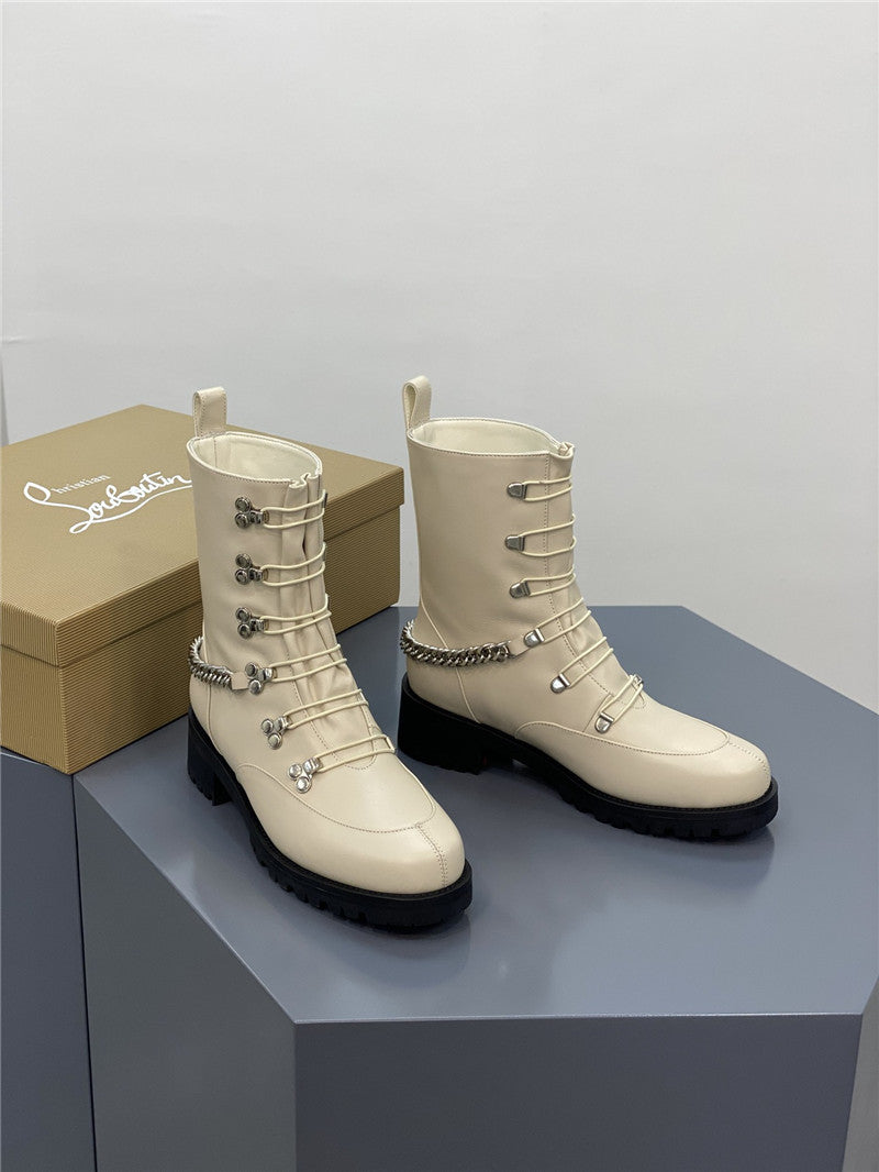 High Quality Luxury Christian Louboutin Chain Ankle Boots Red Sole Boots product detail