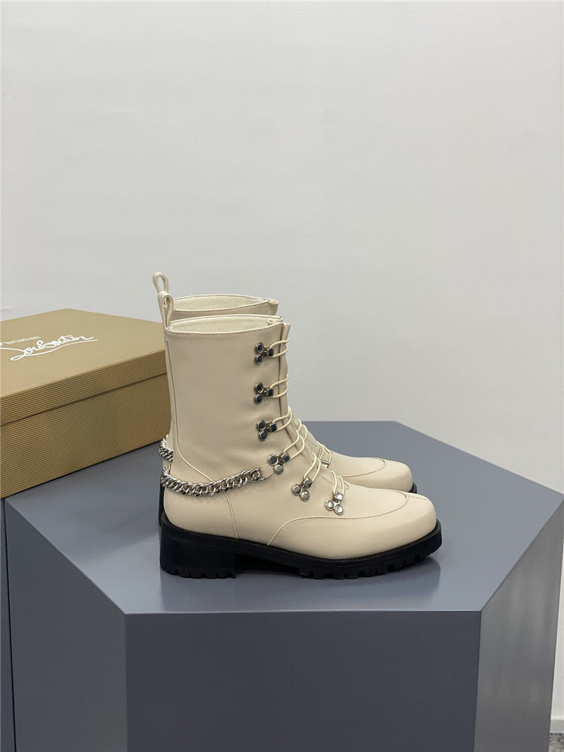 High Quality Luxury Christian Louboutin Chain Ankle Boots Red Sole Boots product detail