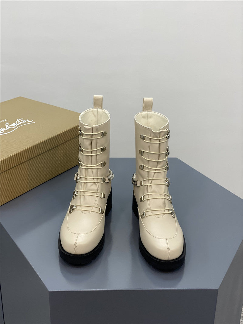 High Quality Luxury Christian Louboutin Chain Ankle Boots Red Sole Boots product detail